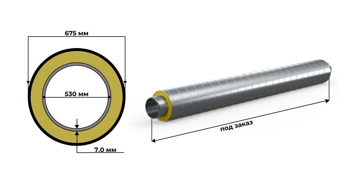 Труба ППУ ОЦ 530х7 тип 1 ГОСТ 30732 