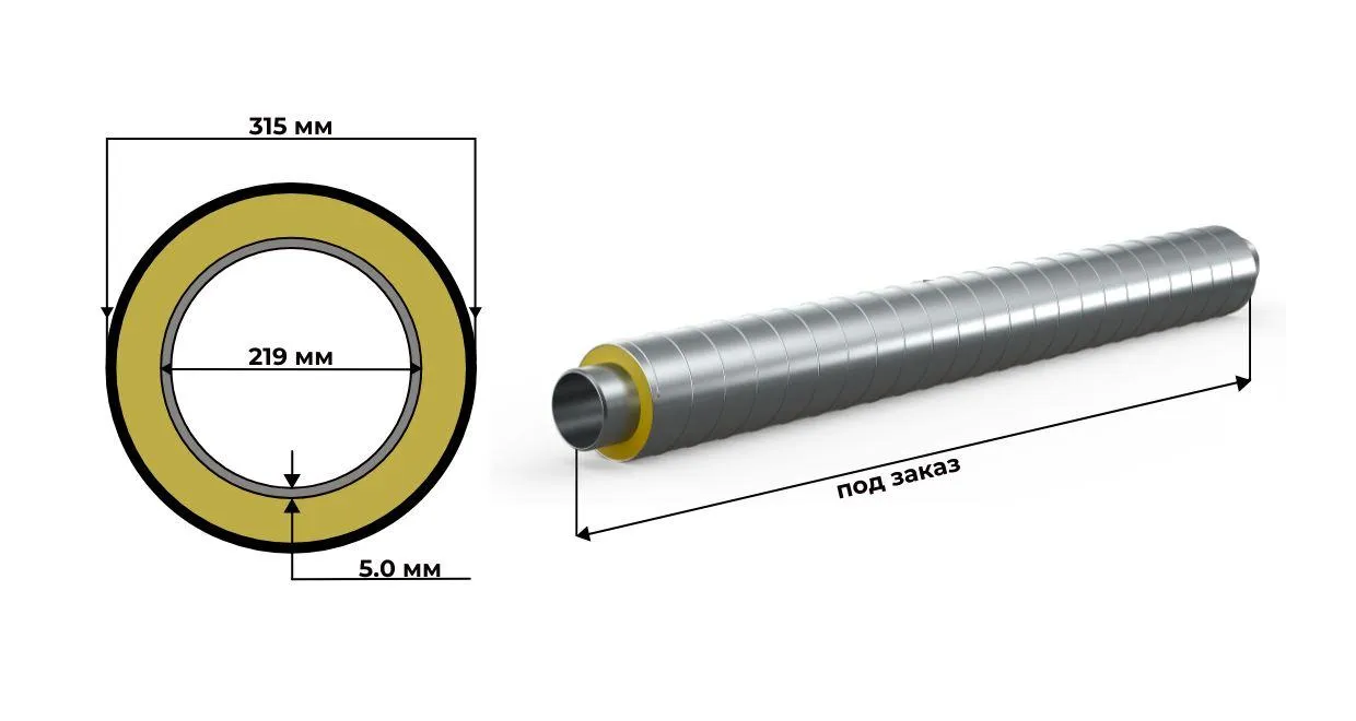 Труба ППУ ОЦ 219х5 тип 1 ГОСТ 30732 