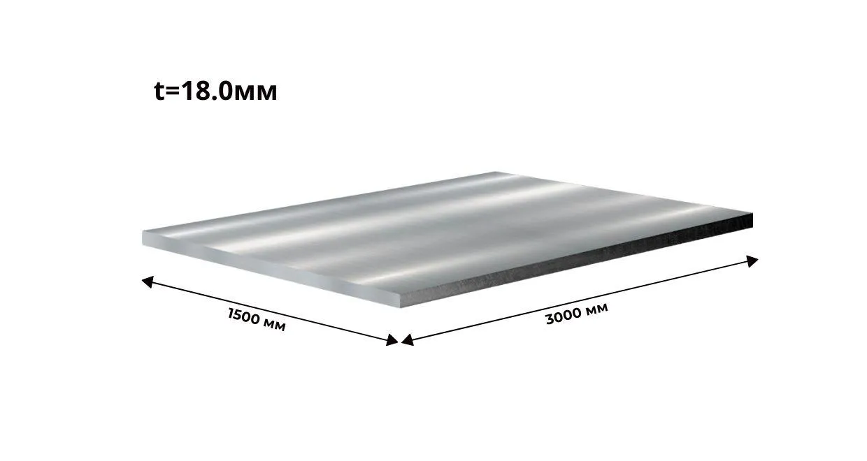 дюралевая плита 18 мм 1500x3000 марка Д16 
