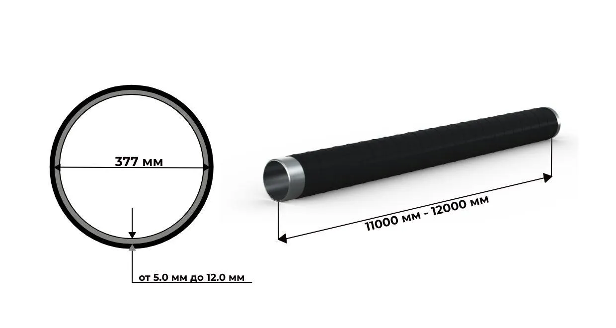 Труба стальная электросварная 377 мм с ВУС изоляцией ГОСТ 10704/10705 