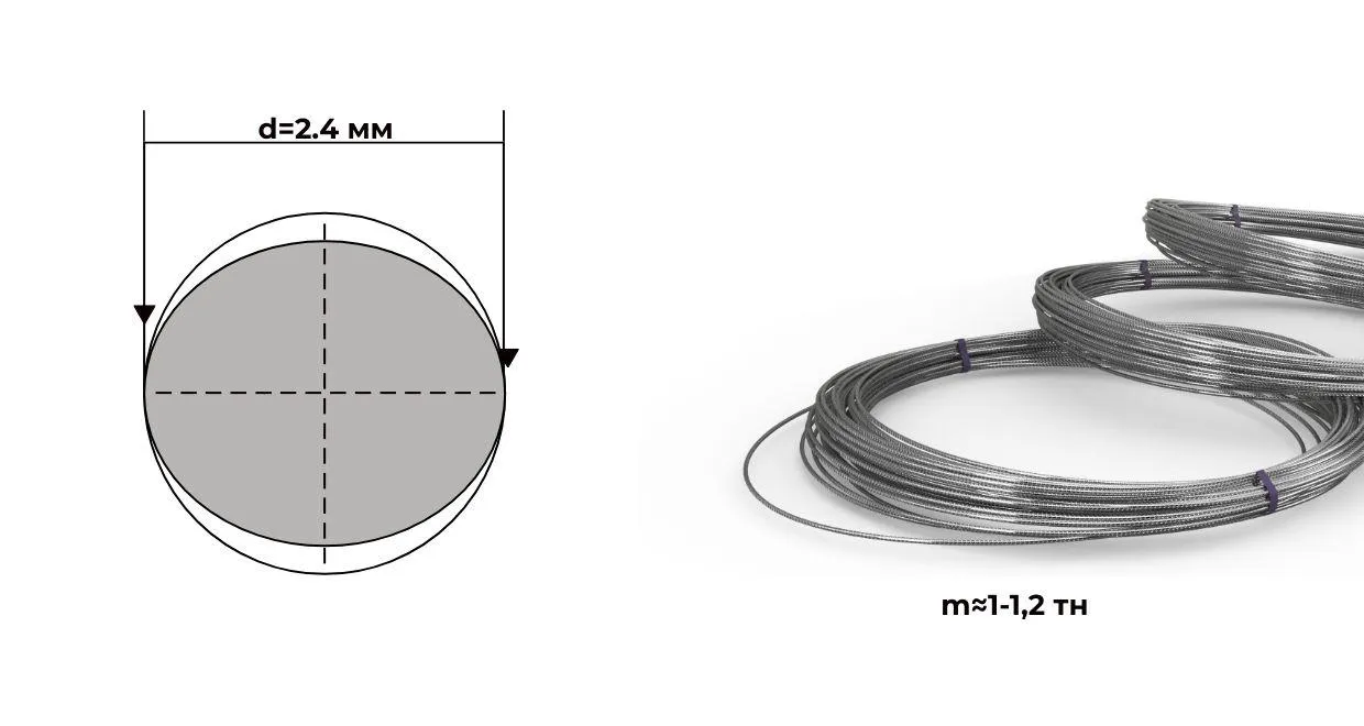 Проволока 2.4 мм Вр-1 ГОСТ 6727-80 бухта 