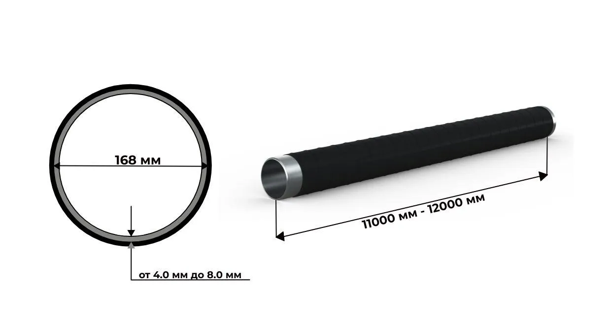 Труба стальная электросварная 168 мм с ВУС изоляцией ГОСТ 10704/10705 