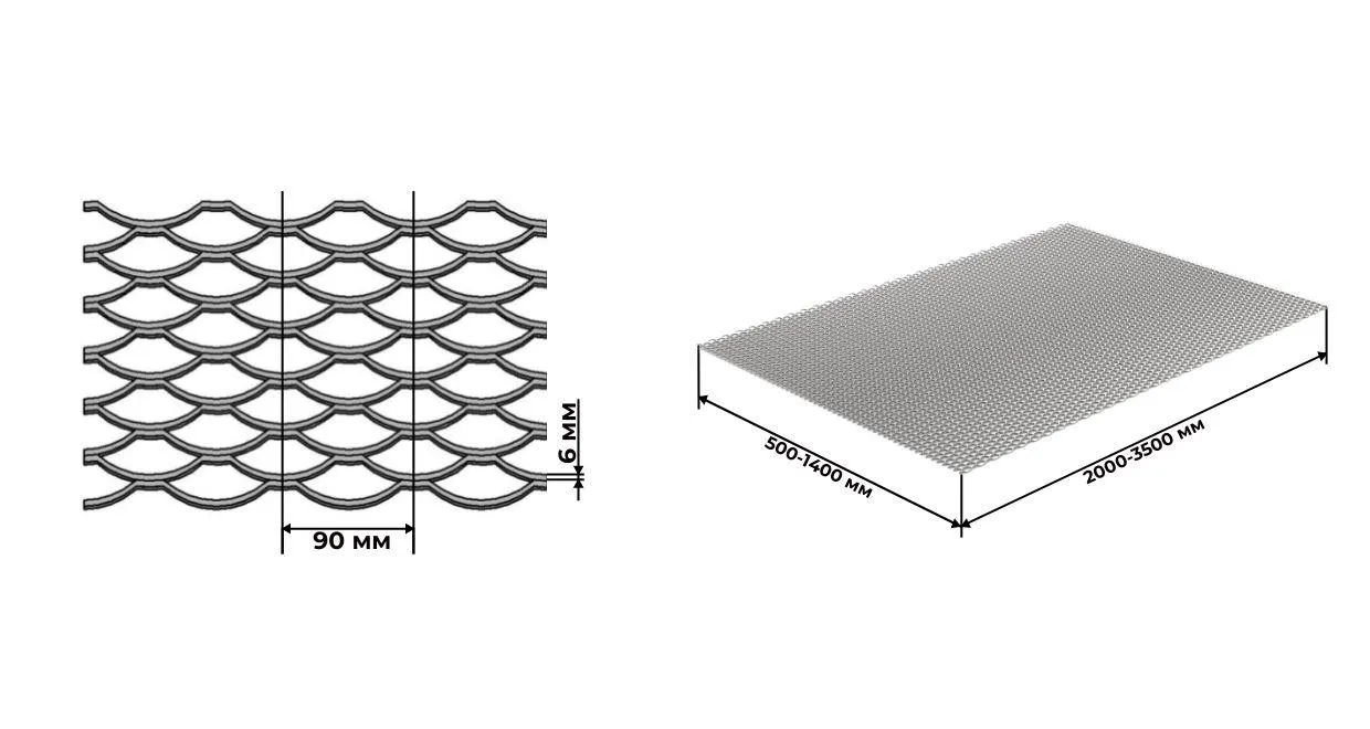 Лист ПВЛ 406 просечно-вытяжной оцинкованный 