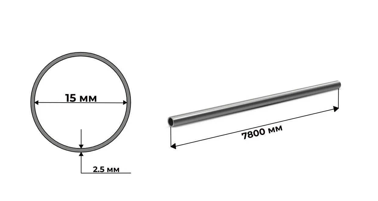 Труба водогазопроводная оцинкованная 15х2.5 ДУ 