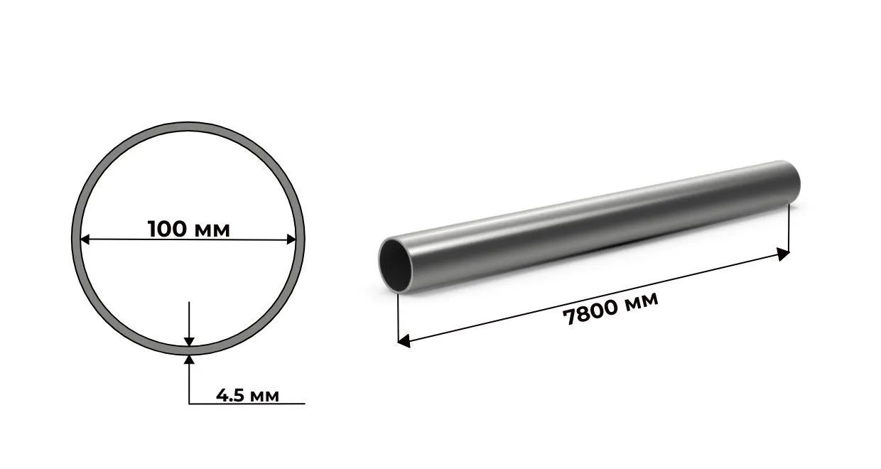 Труба водогазопроводная оцинкованная 100х4.5 ДУ 