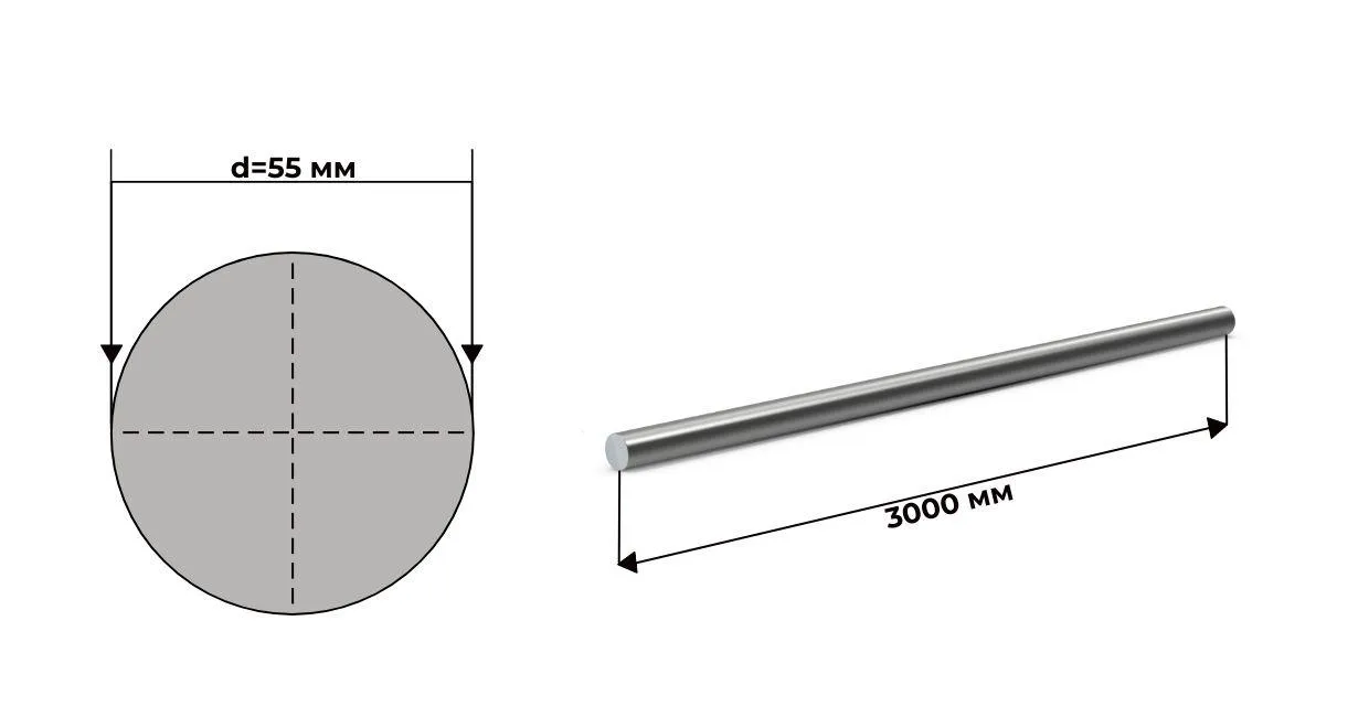 Круг алюминиевый 55 мм марка РТ-Техприемка АК6 Т1 ГОСТ 21488 