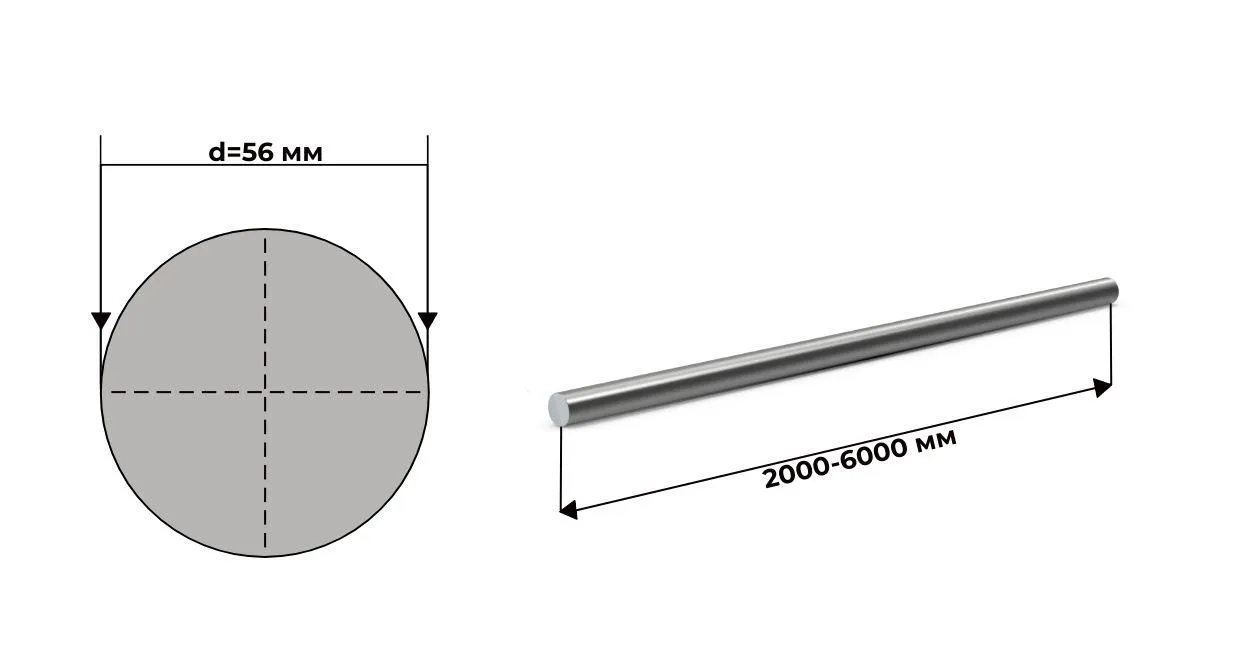 круг 95Х18 (AISI 440) жаропрочный г/к 56 мм 