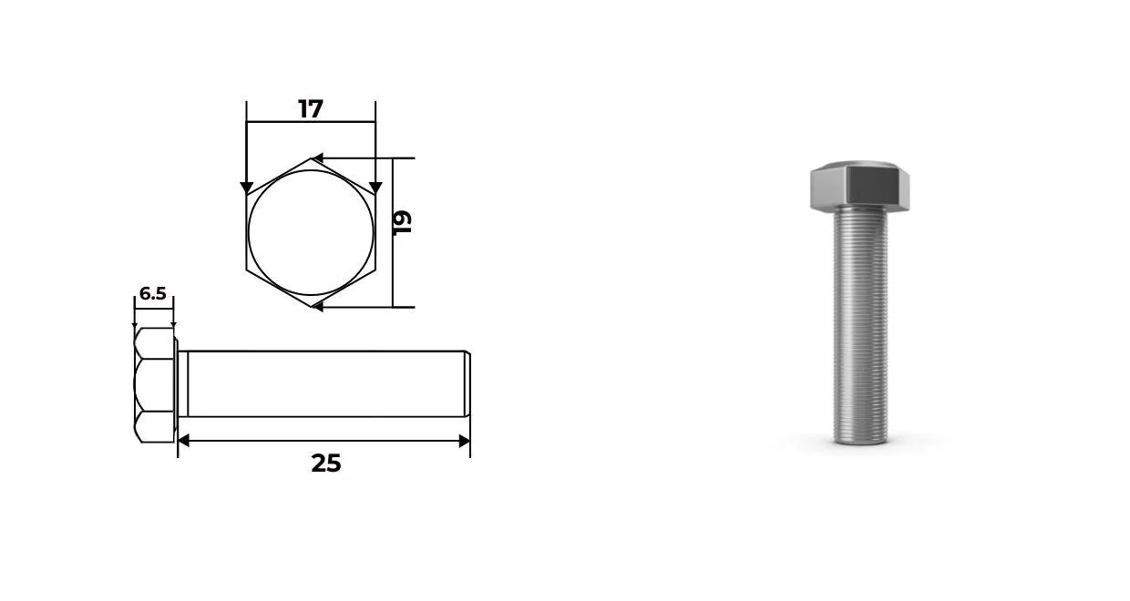 Болты нержавеющие А2 10х25 DIN 933 